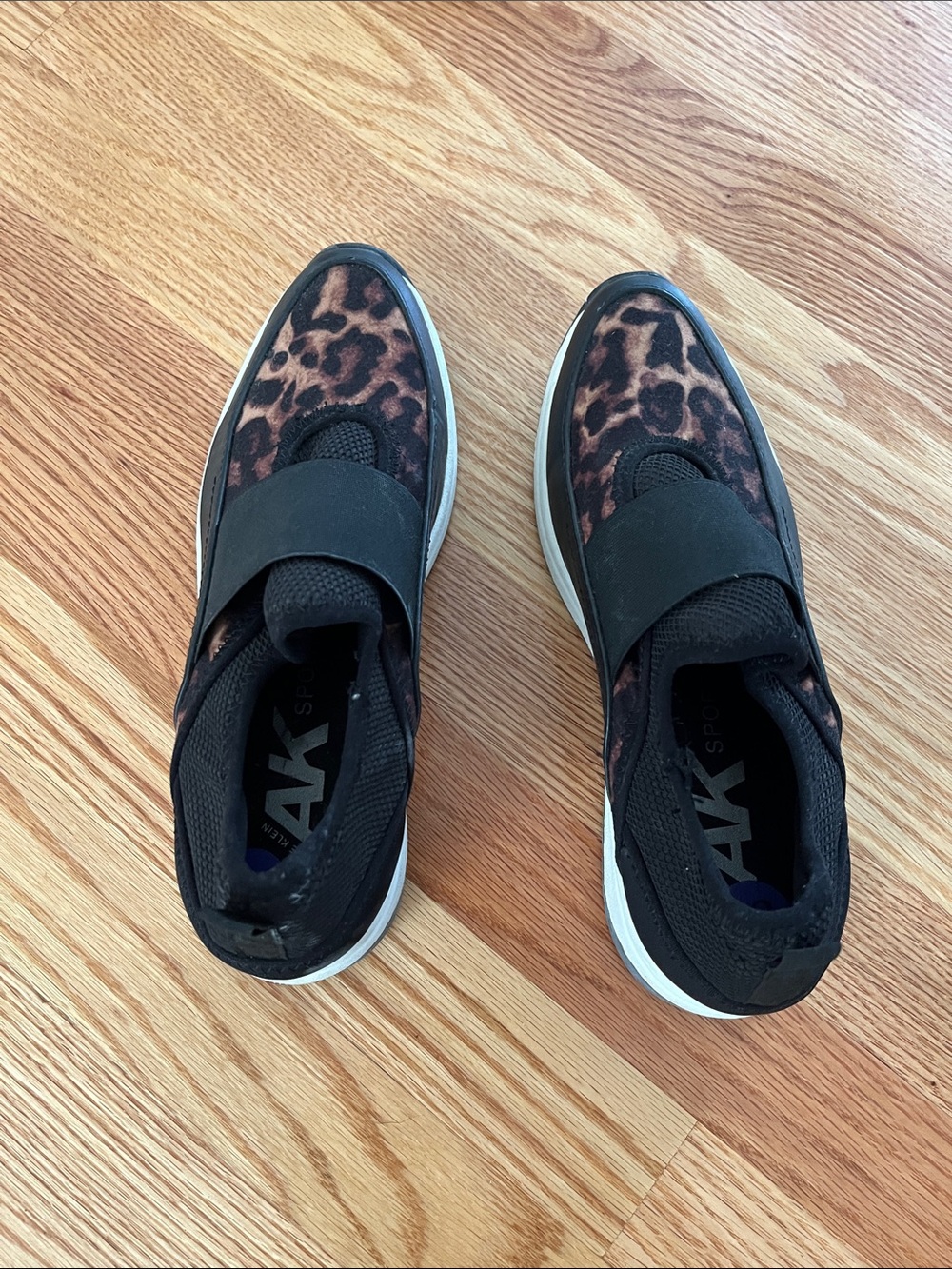 Anne Klein Leopard Print Slip-On Sneakers in Black and Brown like new